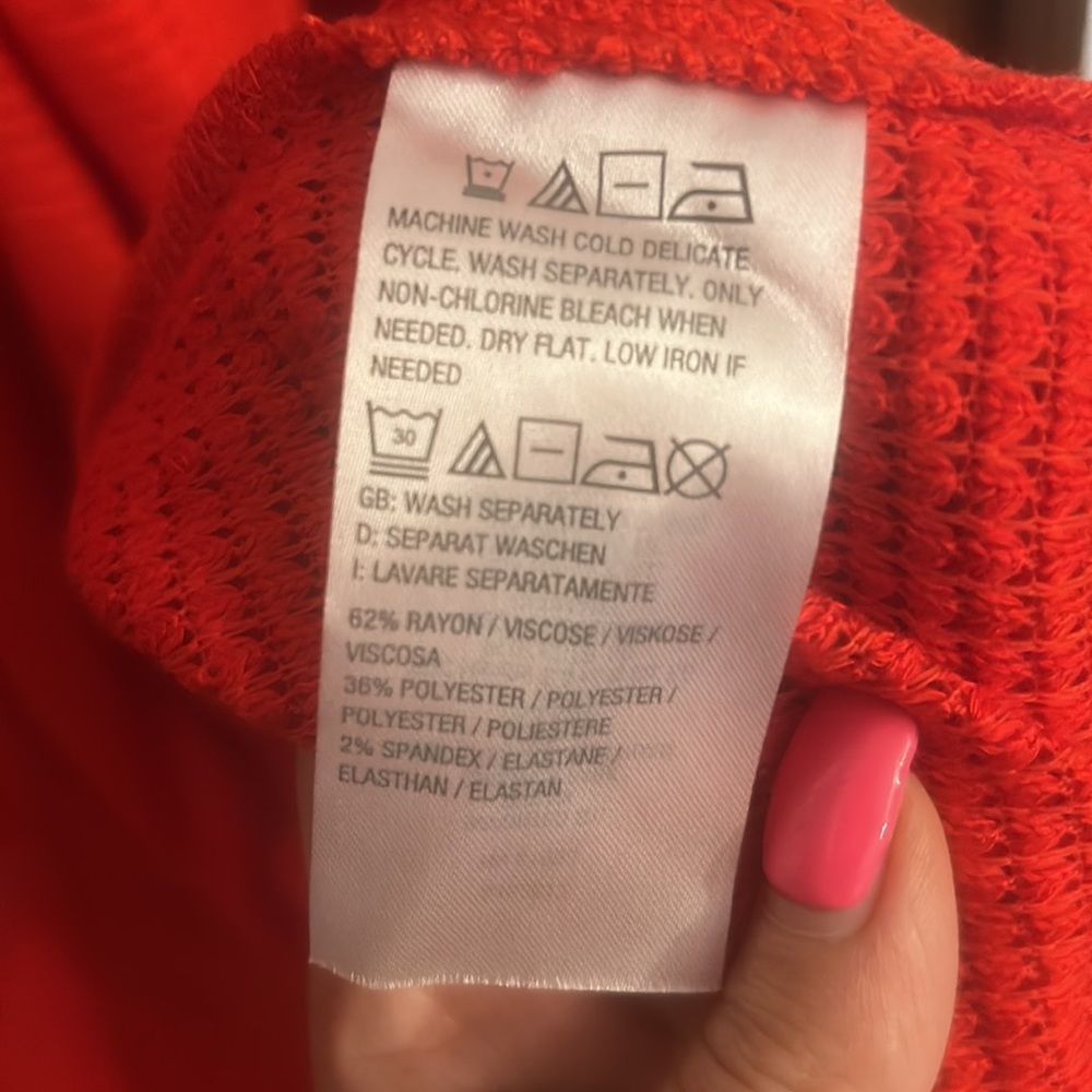 Jason Wu size large women’s Vibrant Red Long Cardigan - Picture 5 of 5